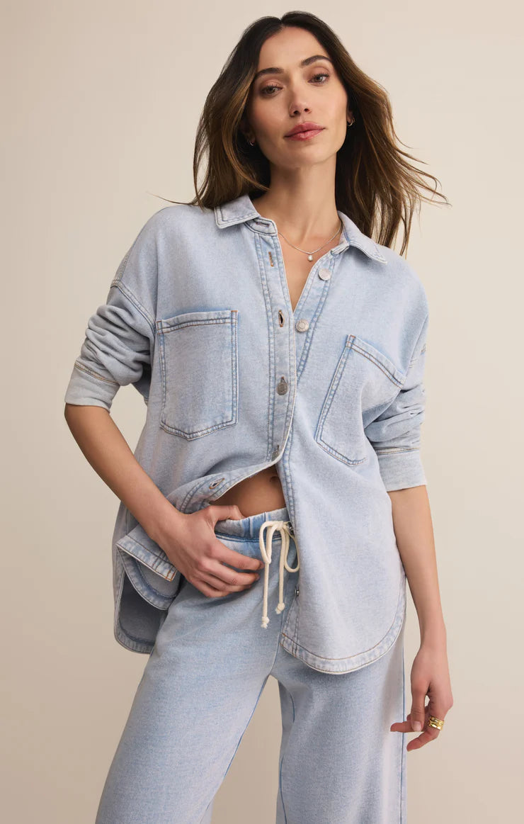Beacon Knit Jacket - Washed Indigo