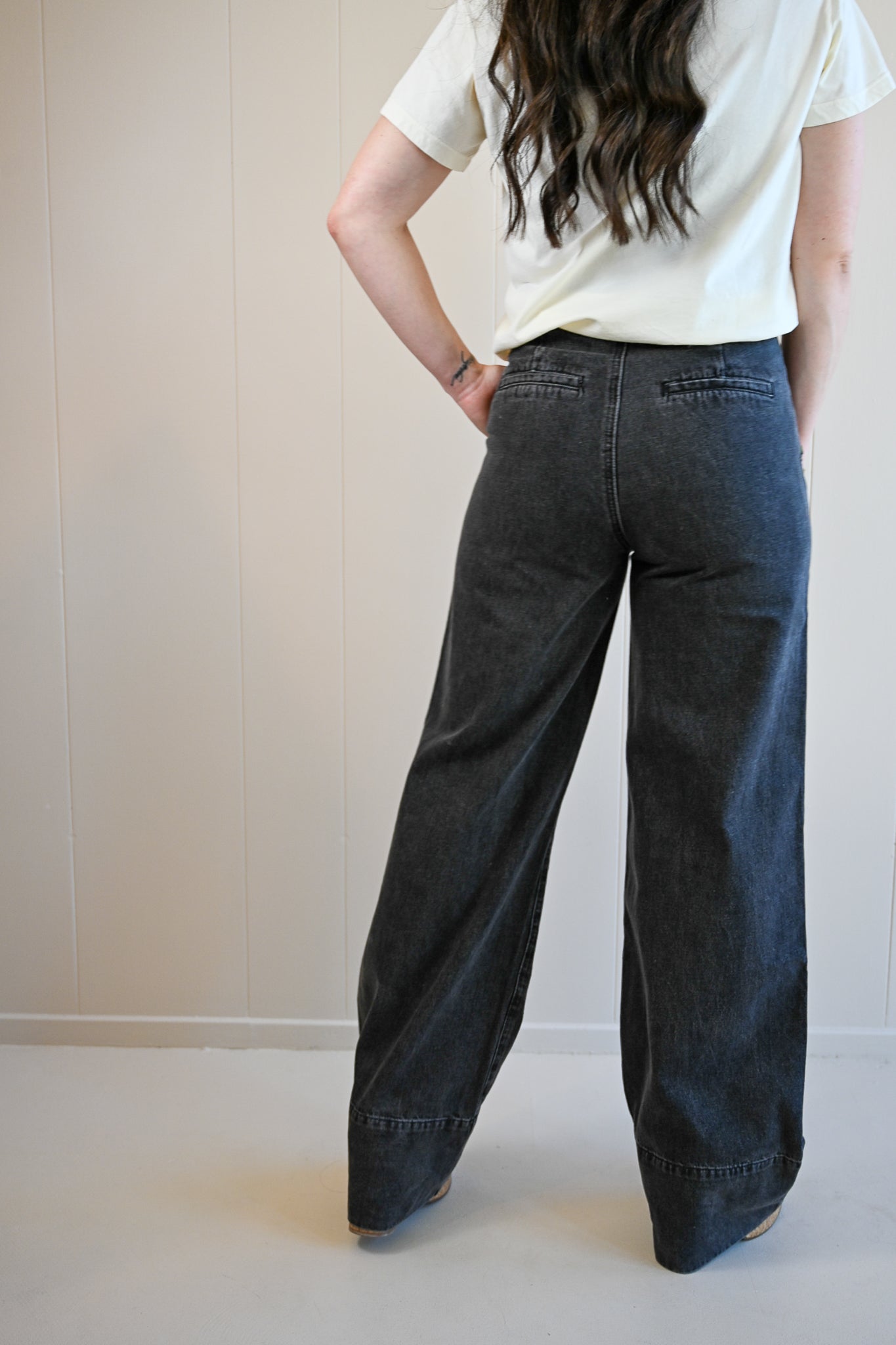 Coral Street Black Wash Denim Trouser