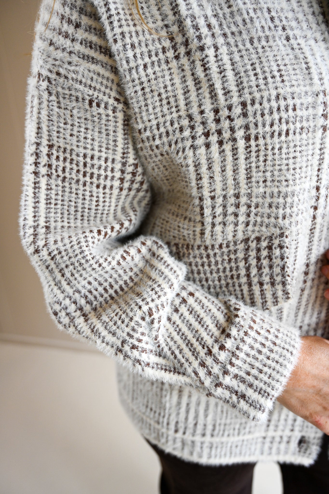 Jewell Avenue Plaid Sweater Jacket