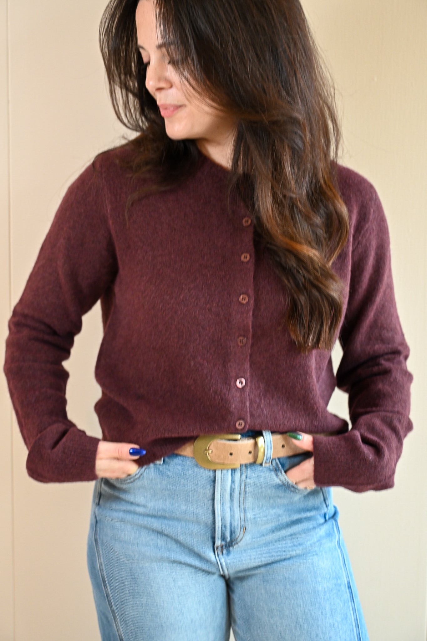 Marine Street Cozy Cardigan - Chocolate Cherry