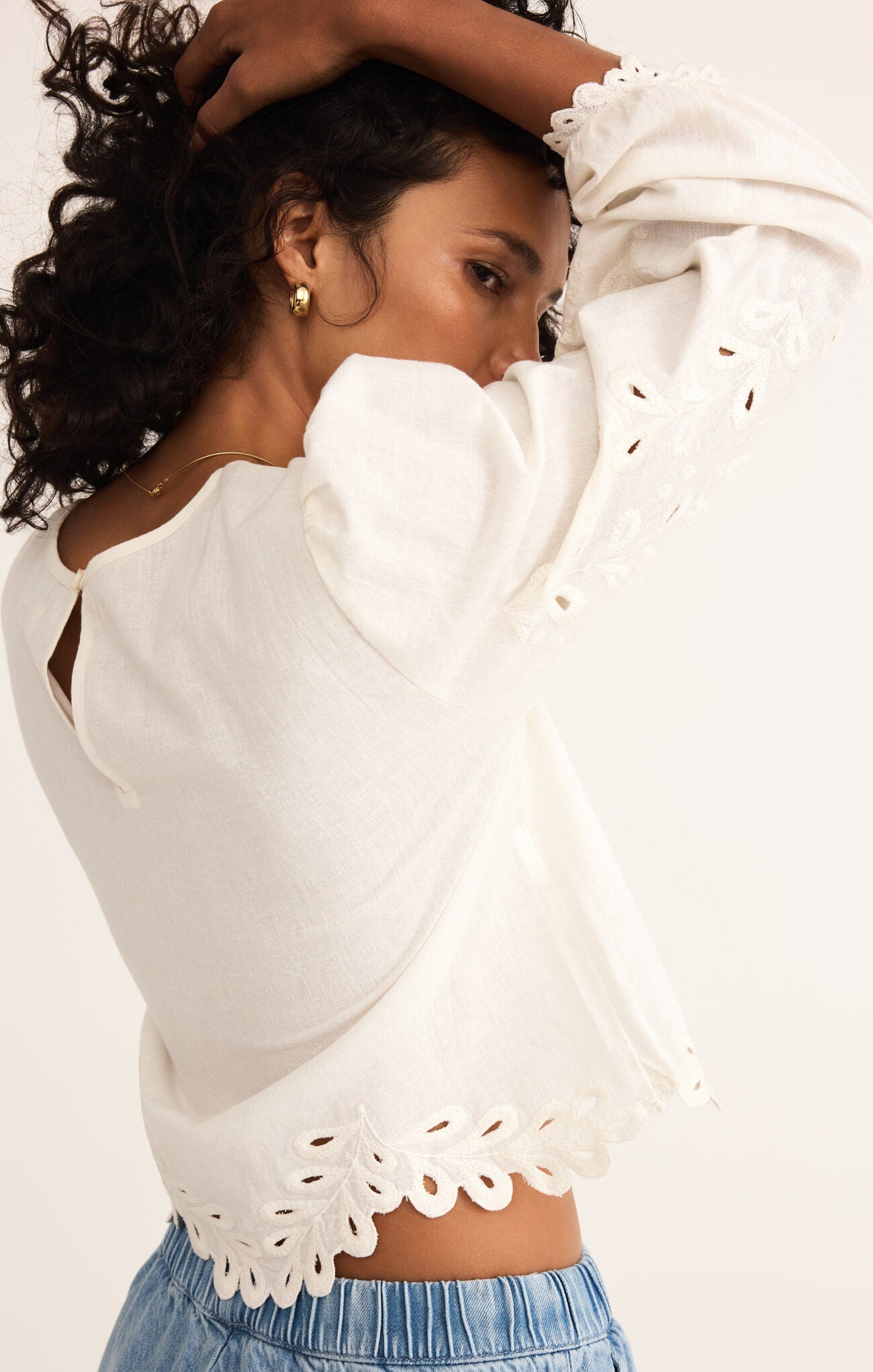 Egan Embroidered Linen Top