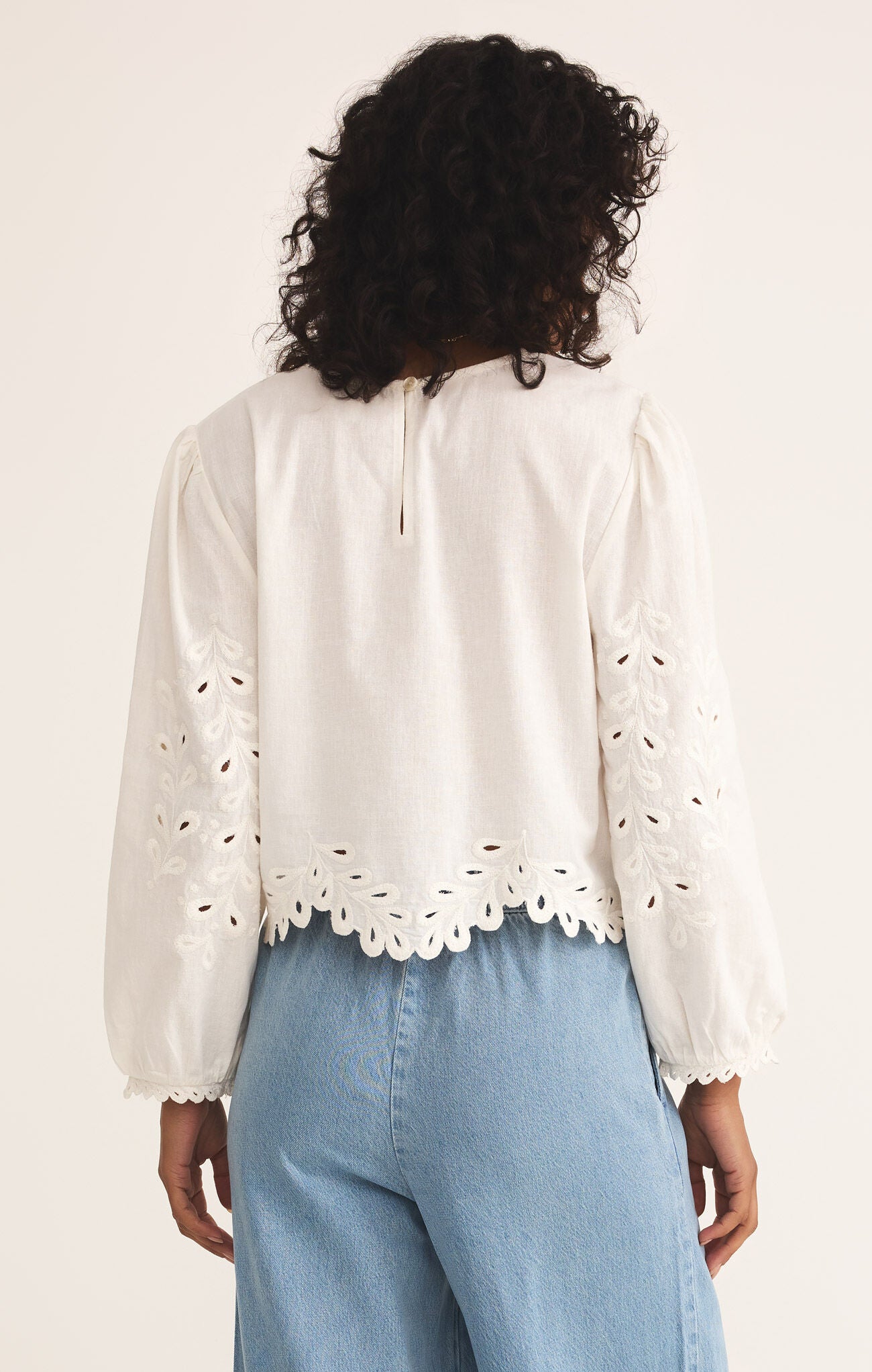 Egan Embroidered Linen Top