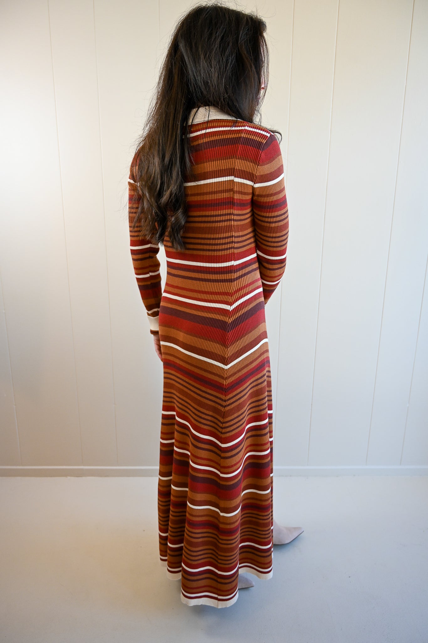 Balboa Stripped Collar Maxi Dress