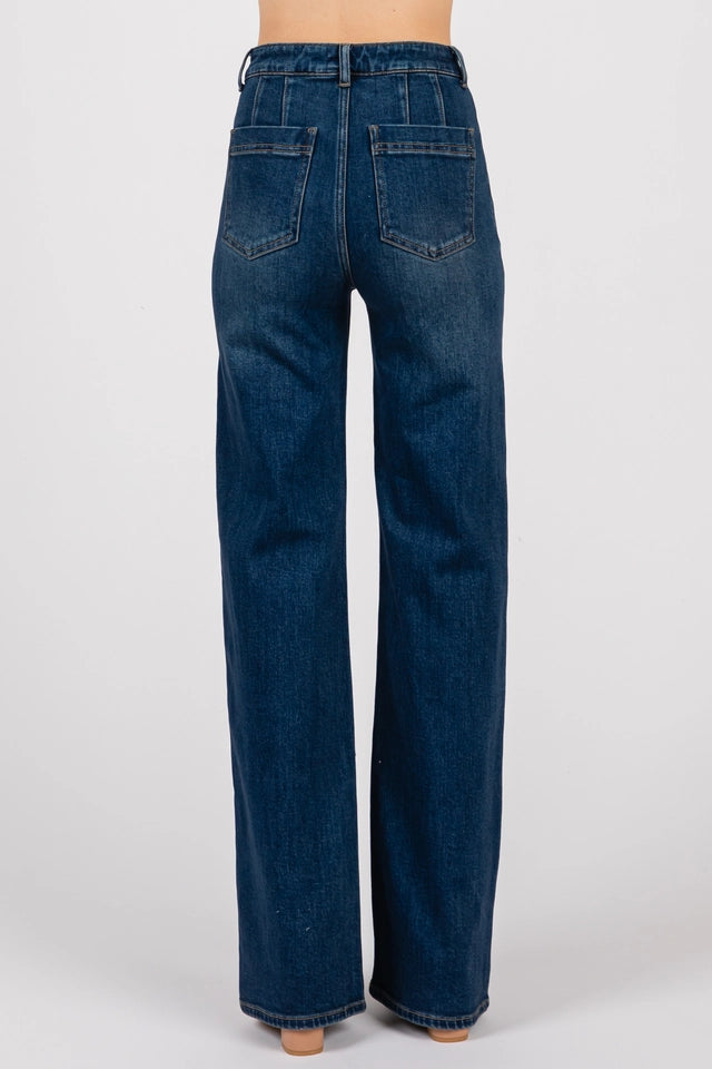 Briggs Street Front Seam Dark Straight Leg Denim