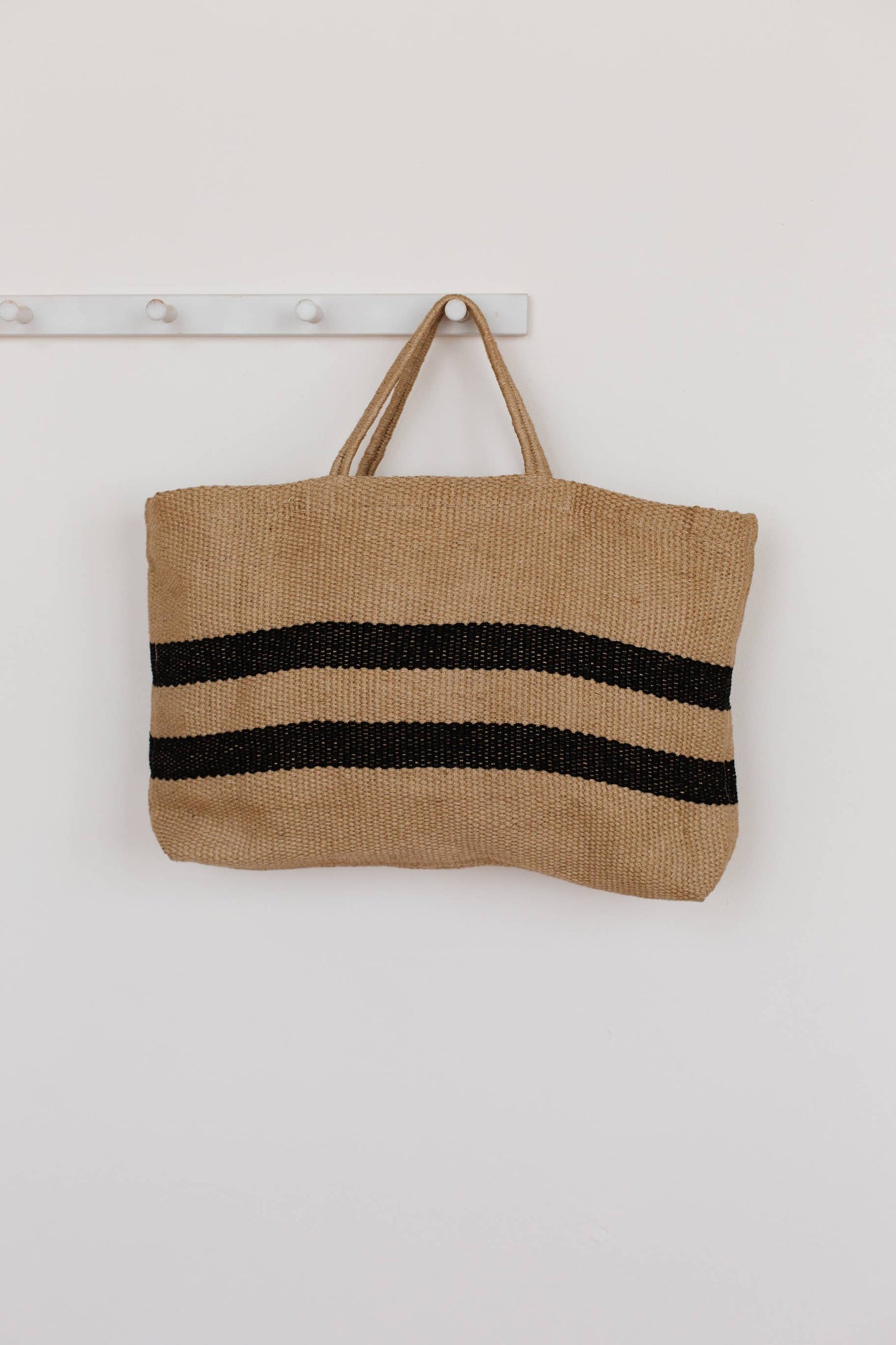Double Stripe Woven Tote Bag