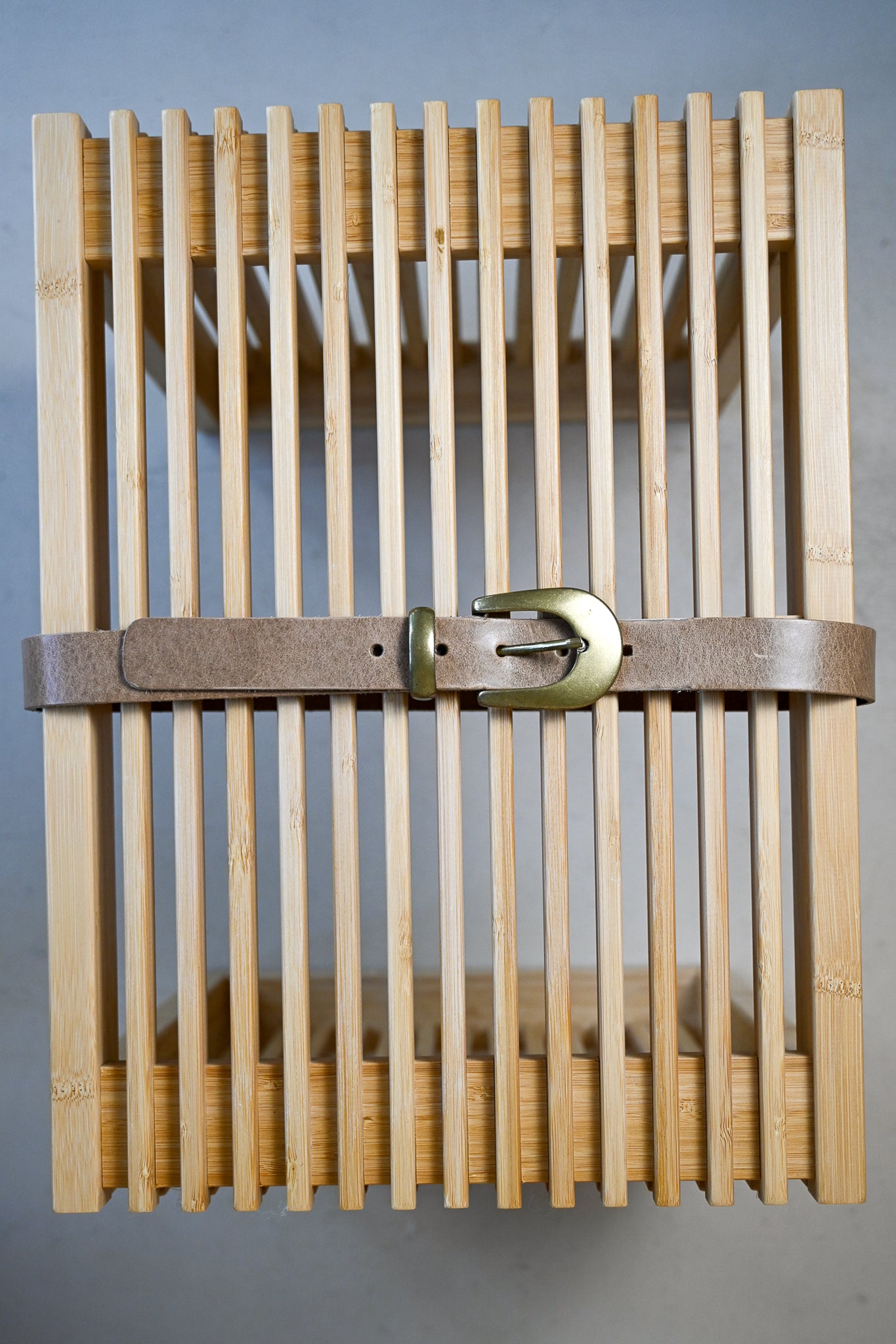 Taupe Italian Leather Belt