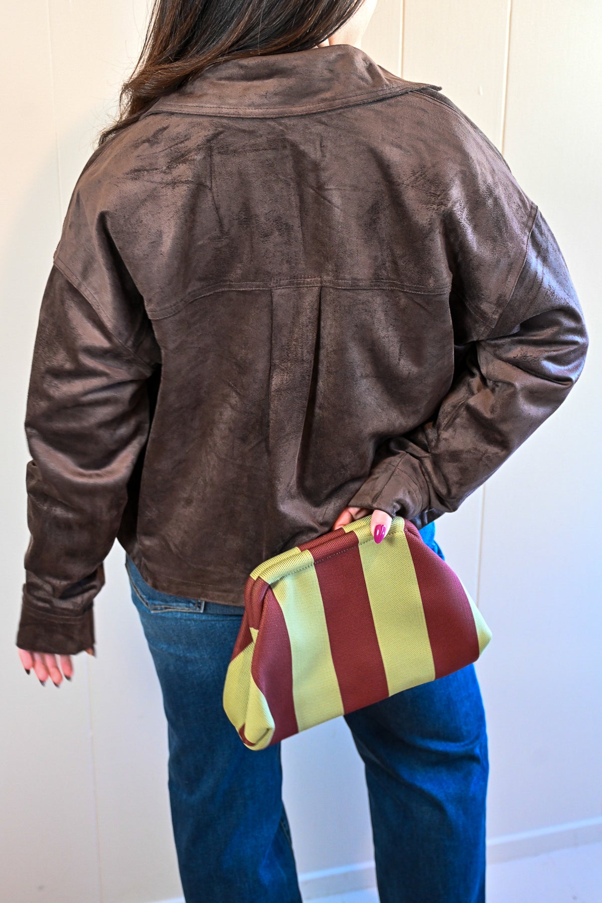 Olmsted Avenue Cropped Suede Jacket - Chocolate