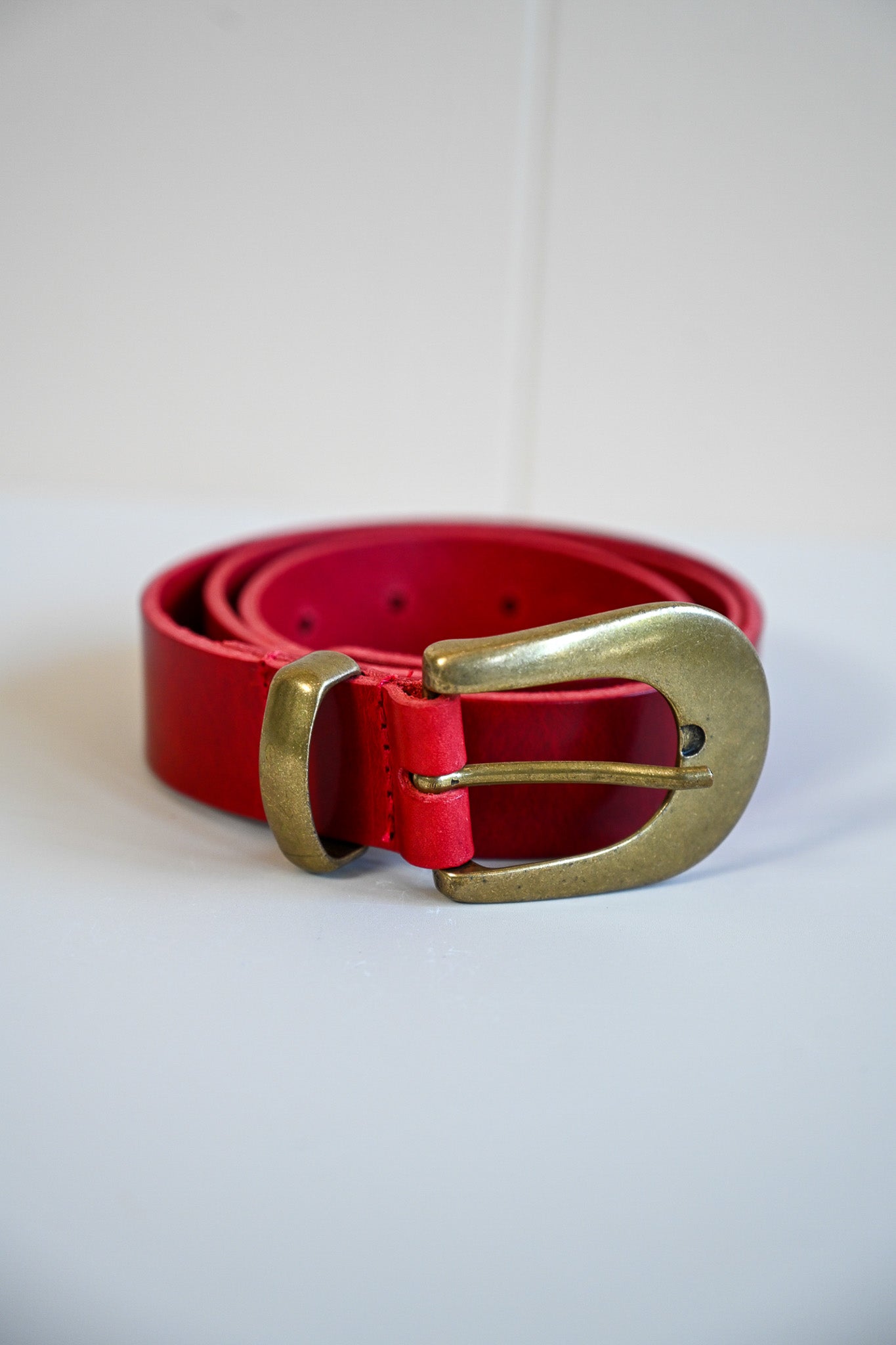 Red Italian Leather Belt