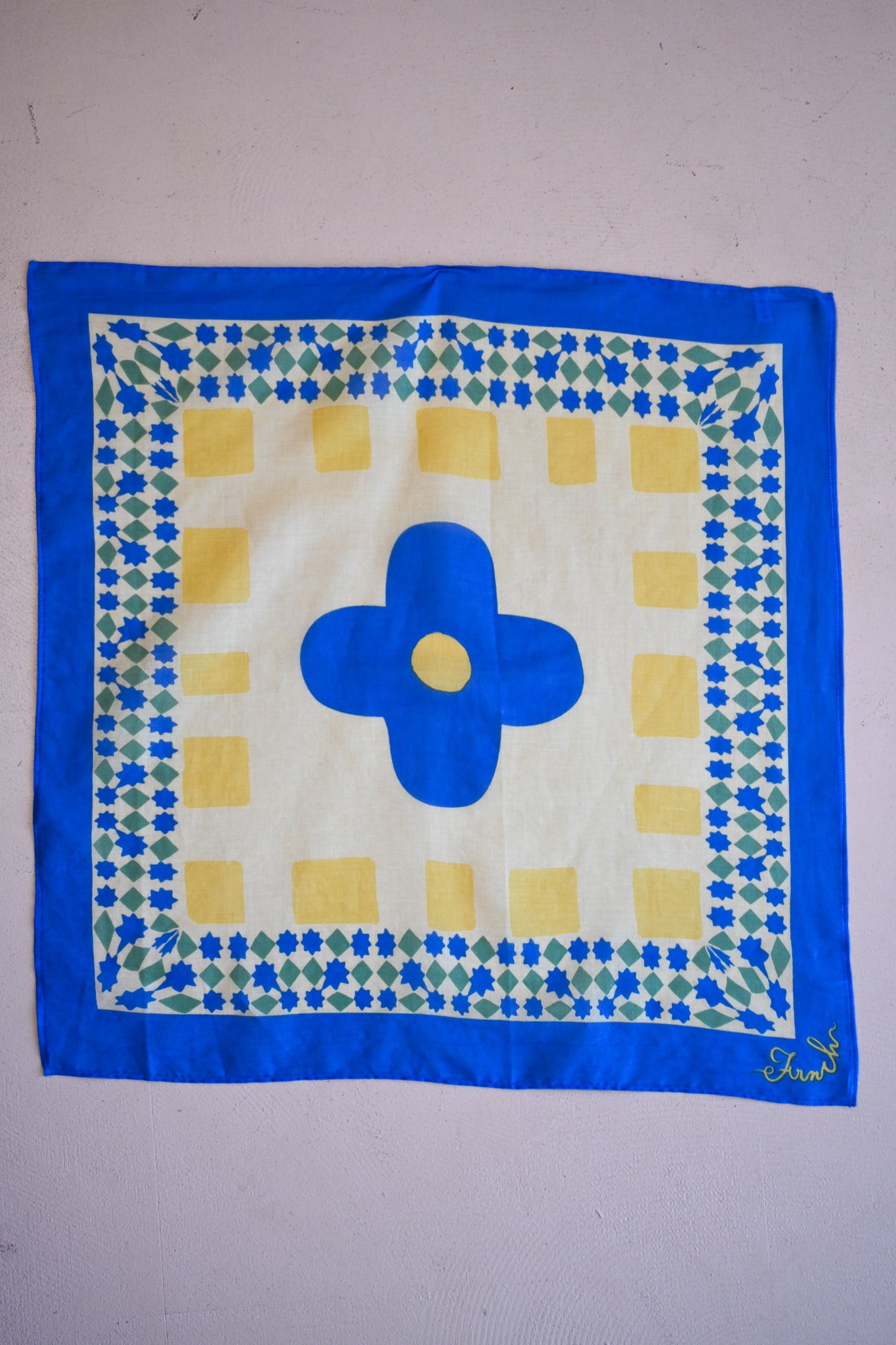 Print Cotton Scarf - Butter