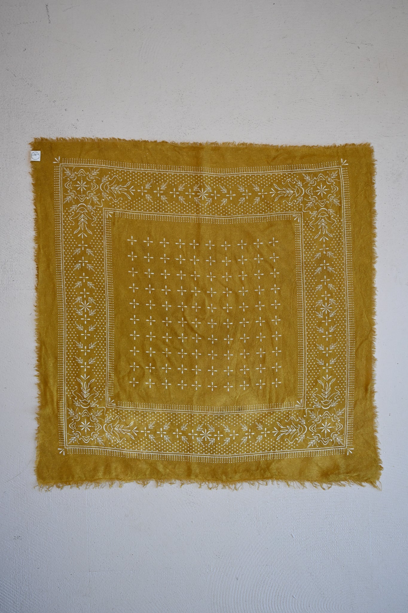 Raw Silk Bandana Scarf - Gold