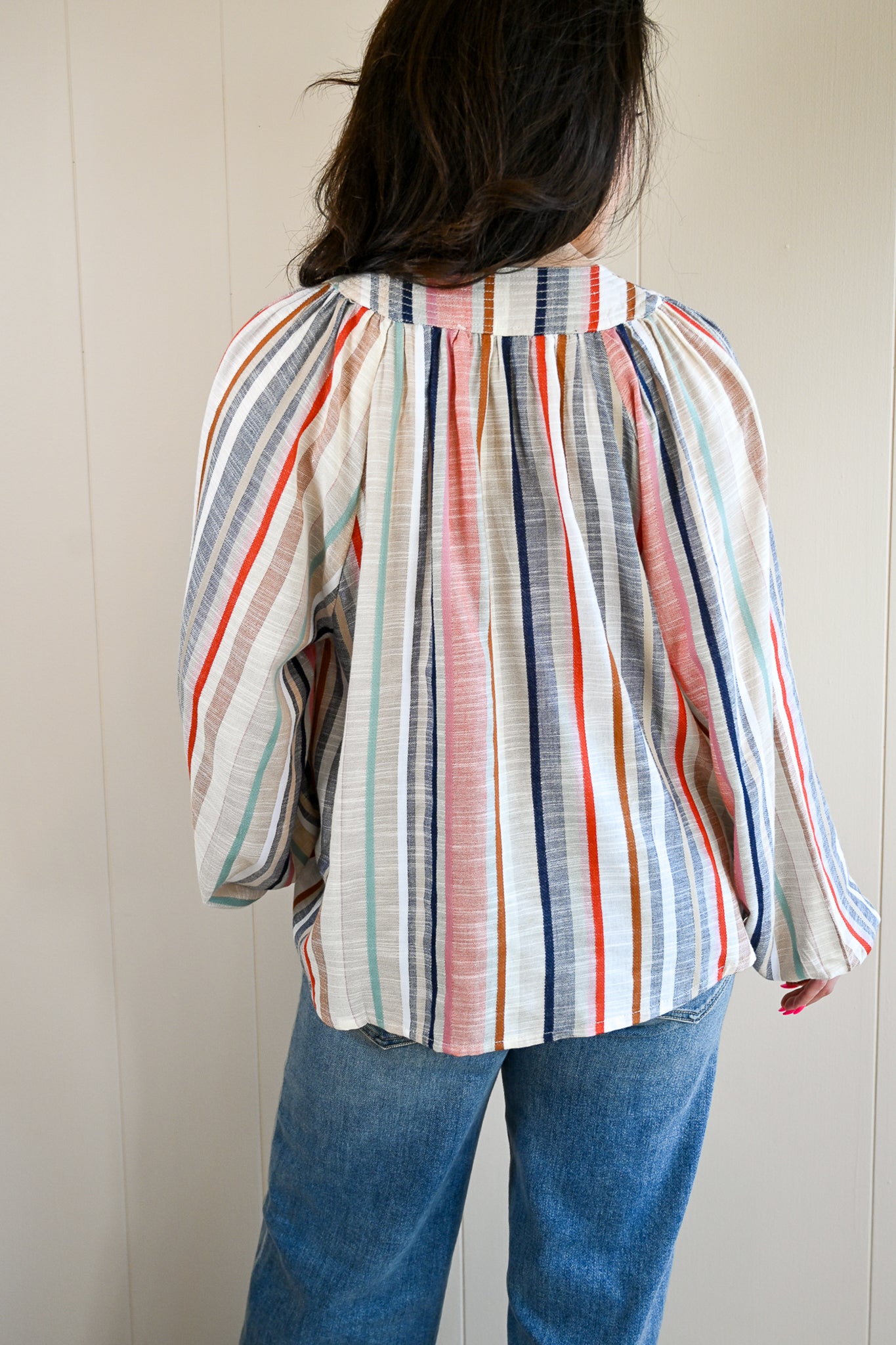 Pearl Street Multi Color Stripe Blouse