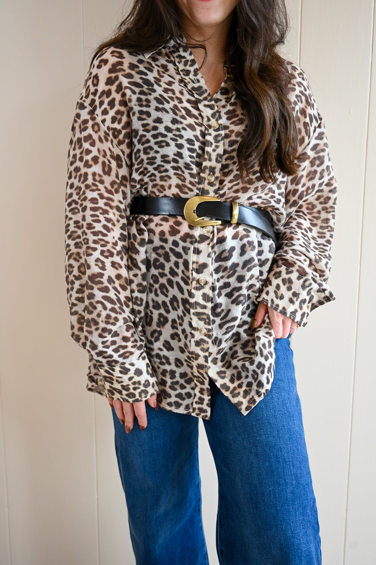 Carmel Avenue Leopard Button-Up Tunic