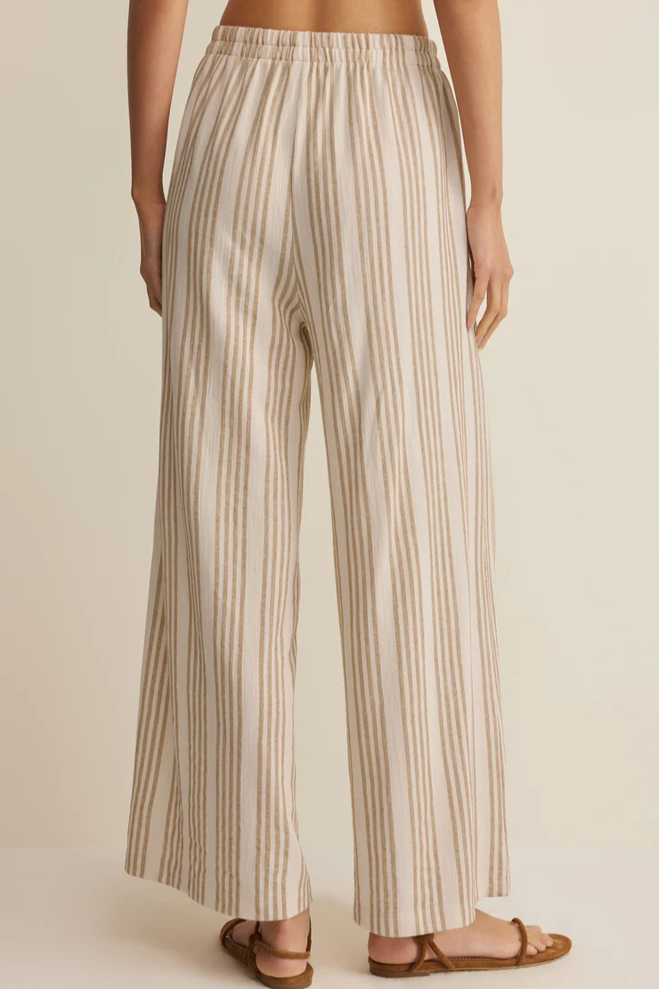 Central Avenue Linen Pant - Cloud Stripe