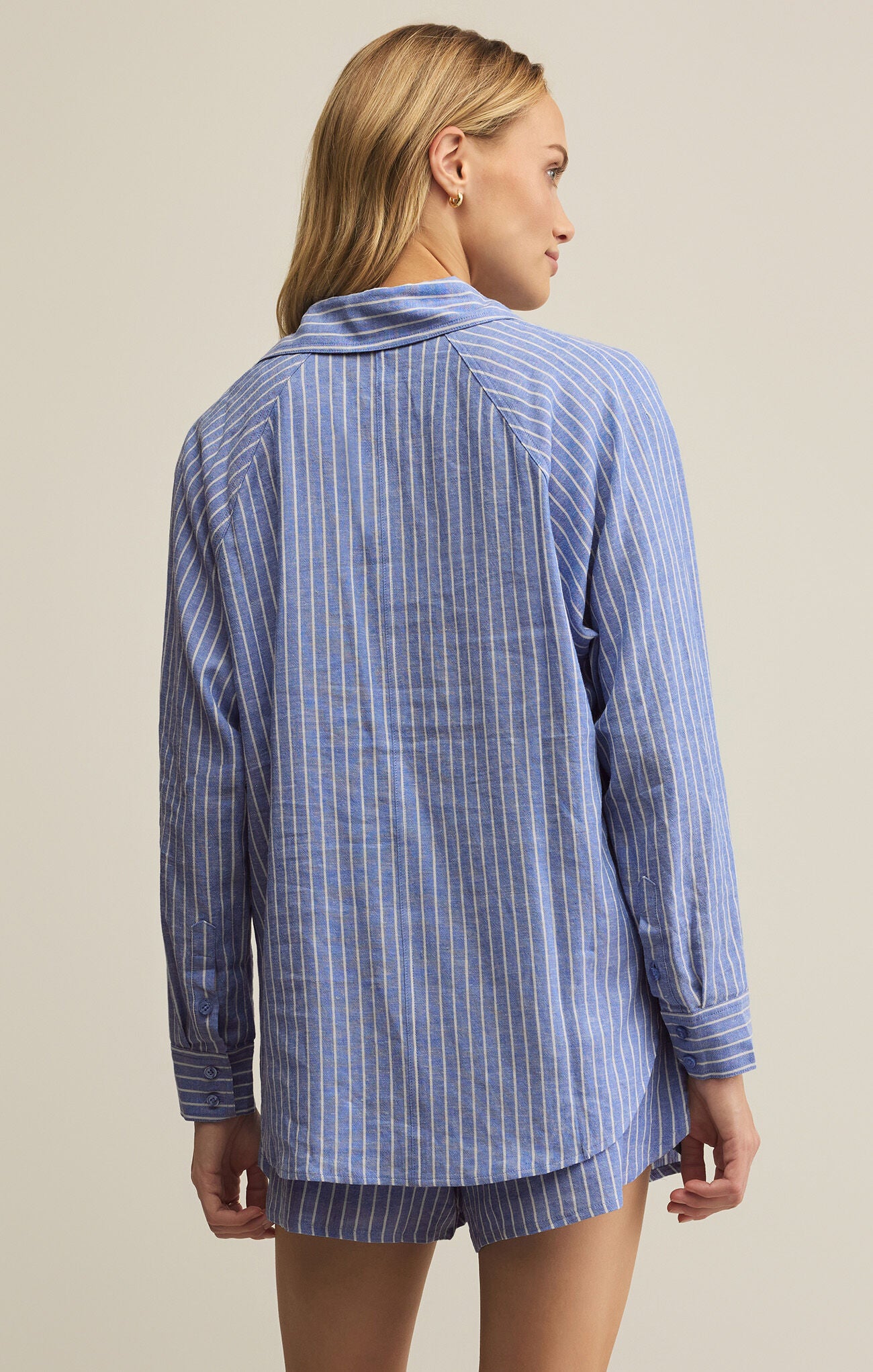 Ocean View Linen Top - Ocean Stripe