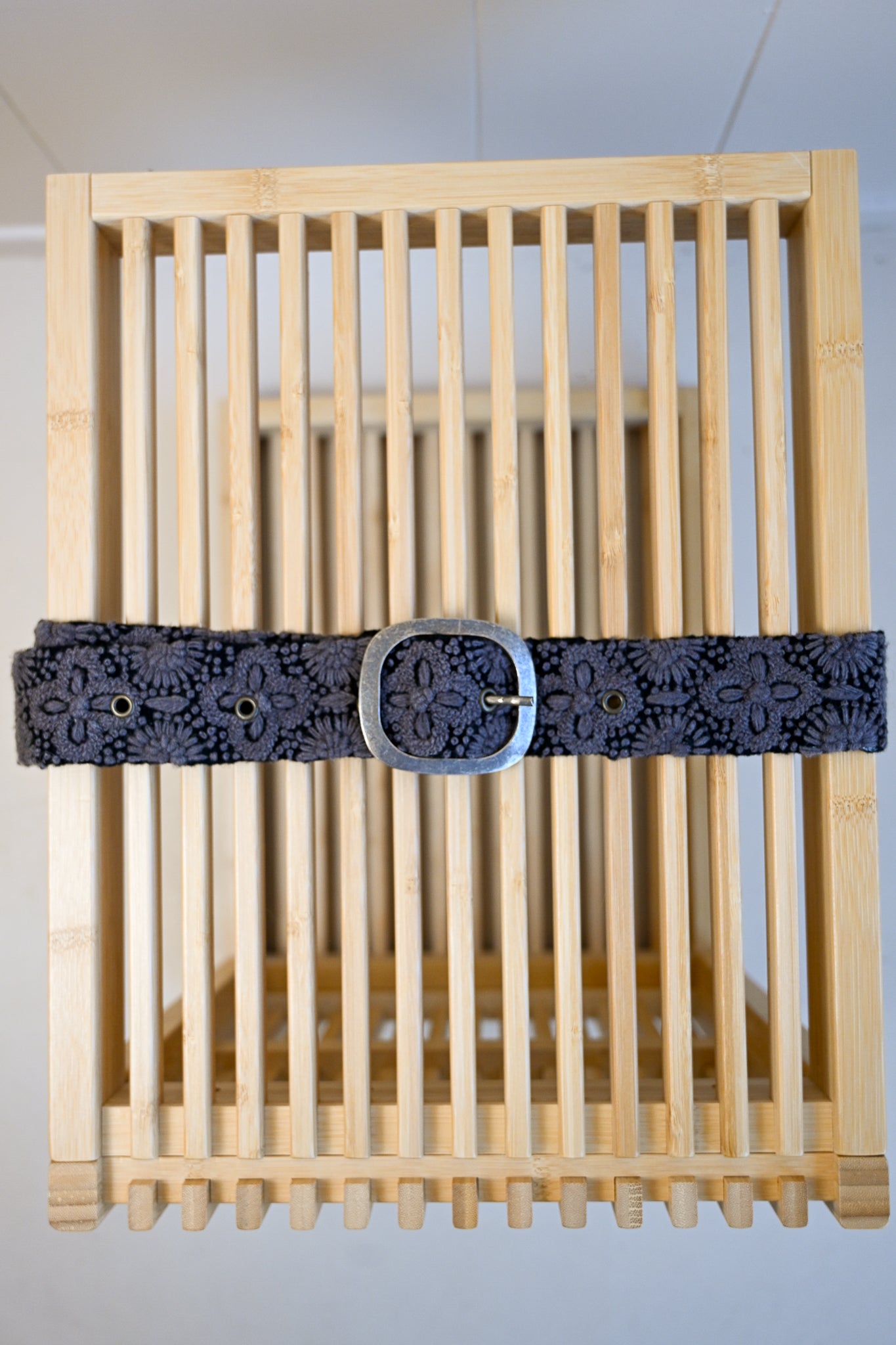 Embroidered Wool Belt - Storm