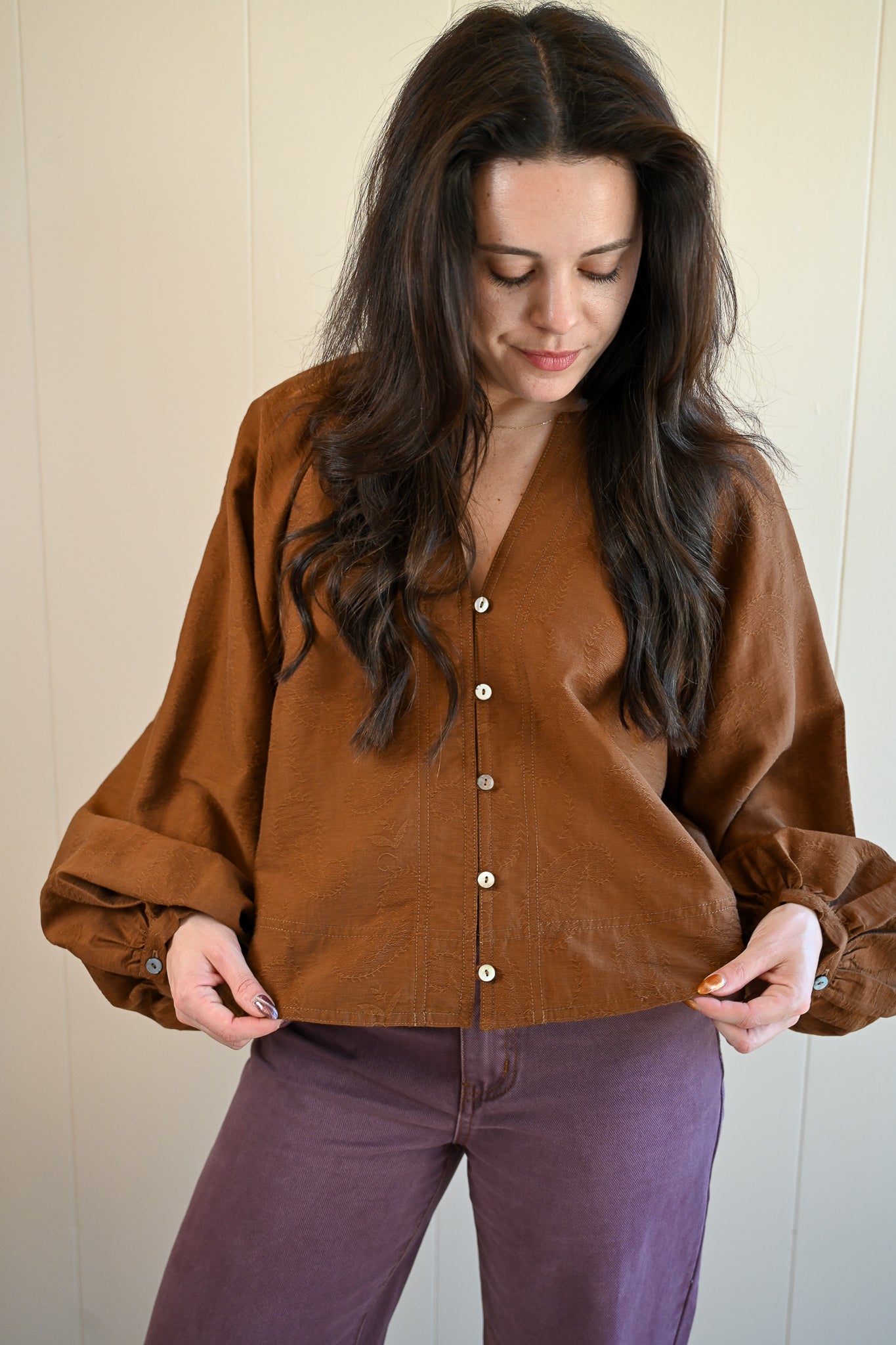 Acorn Court Button Front Blouse