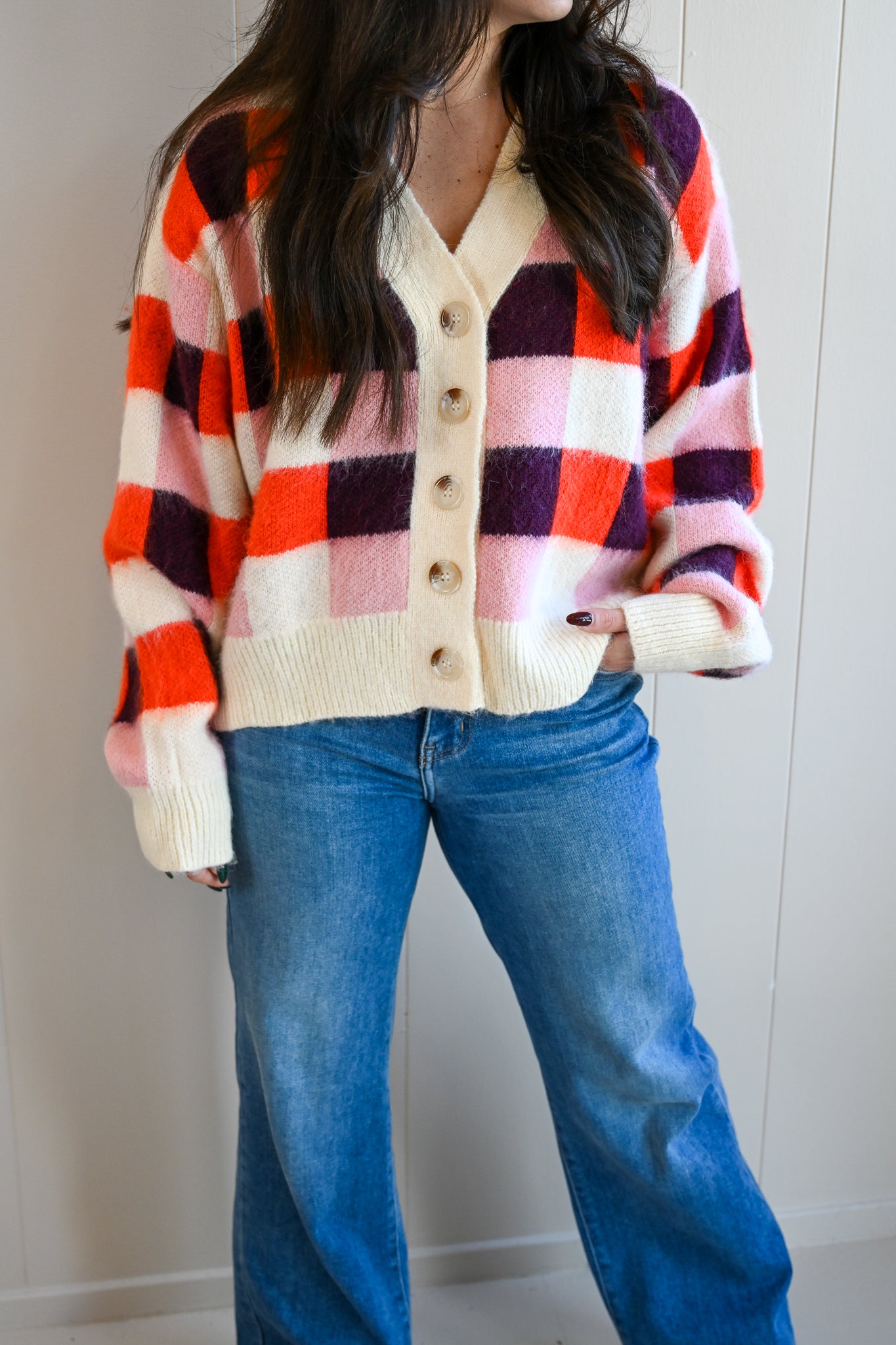 Syida Drive Checkered Cardigan