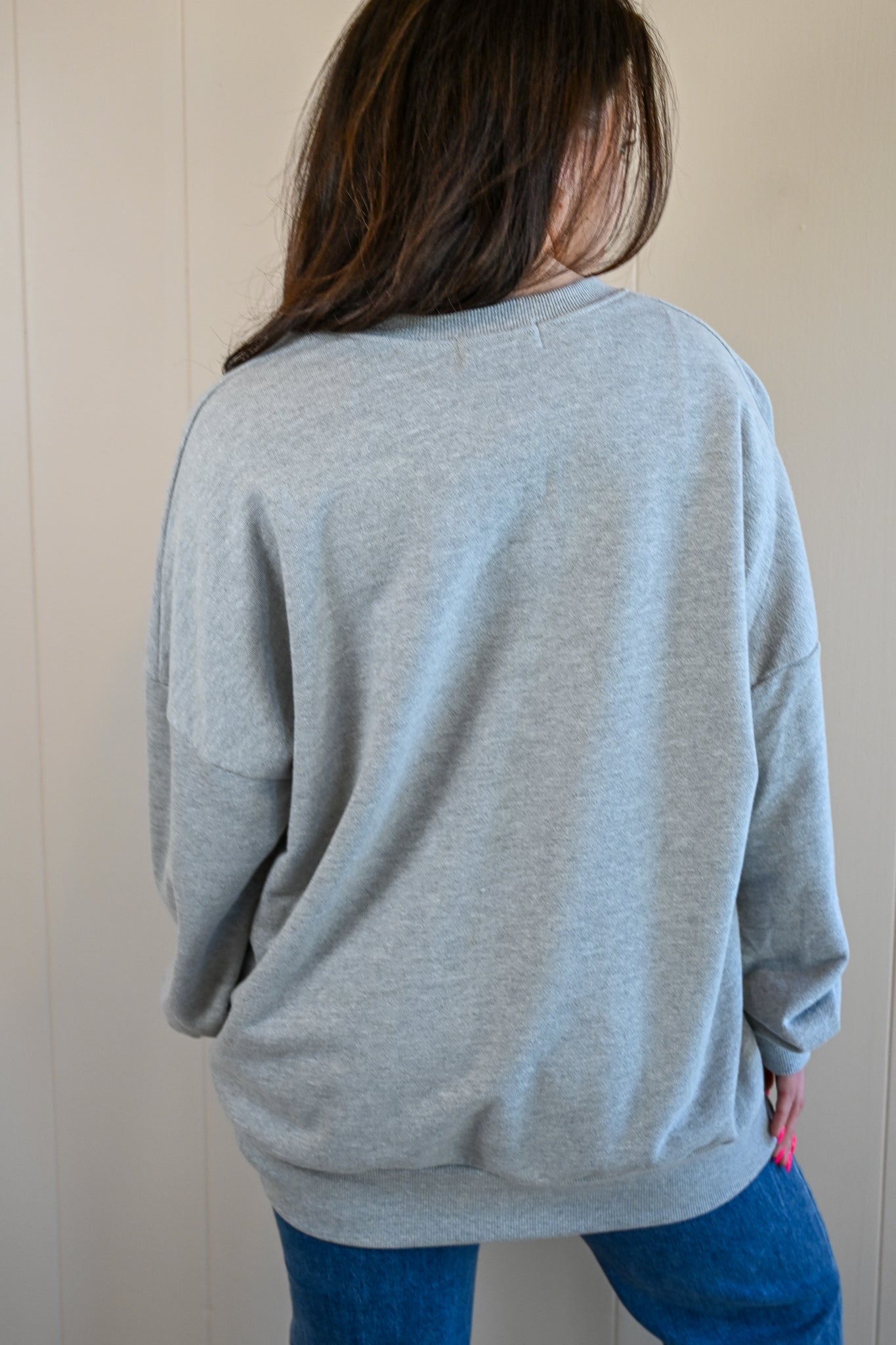 Wave Label Crew Sweatshirt - Fog