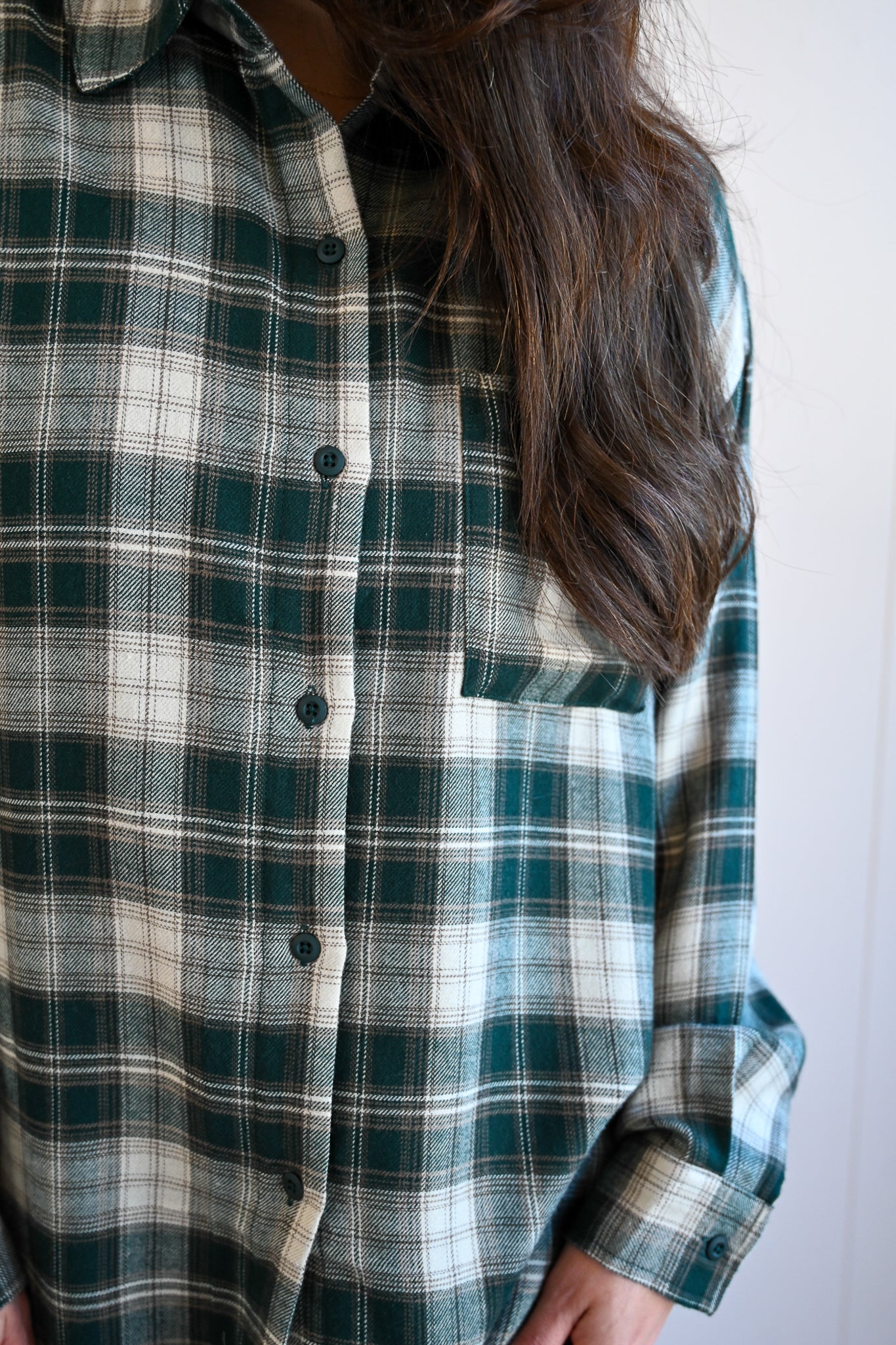 Lincoln Plaid Button-up Top - Cypress
