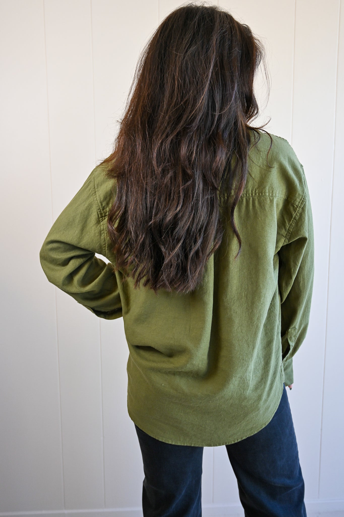 Lobos Button-Up Top - Moss