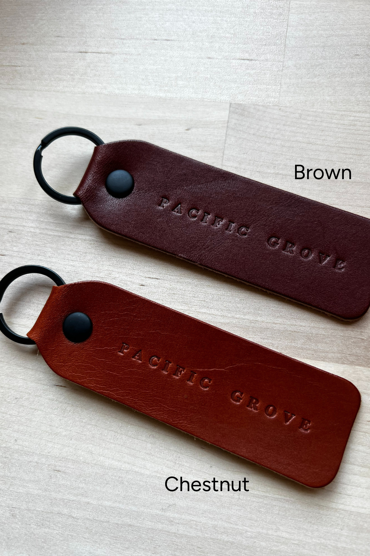 17 Mile Leather Keychain - Pacific Grove