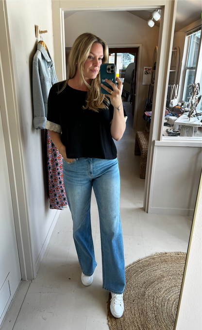 Locust Lace Sleeve Top