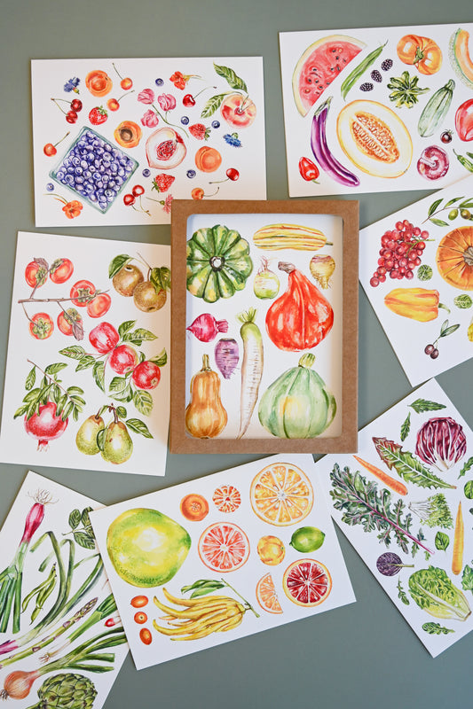 A Taste of the Seasons Card Set of 8 by Maria Schoettler