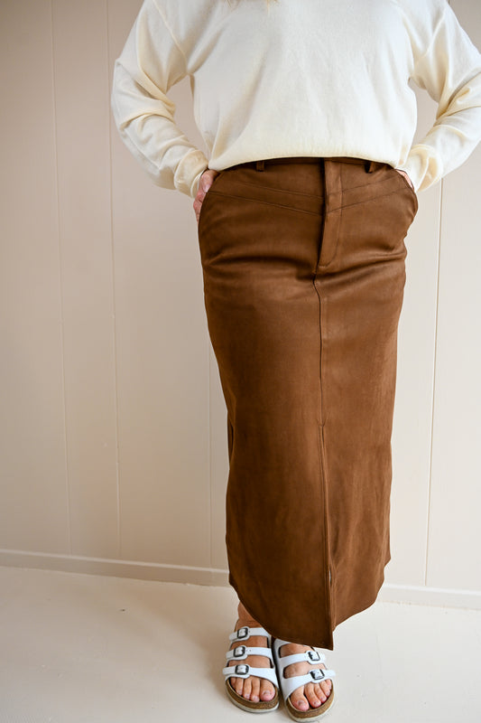 Rosemont Midi Vegan Suede Skirt