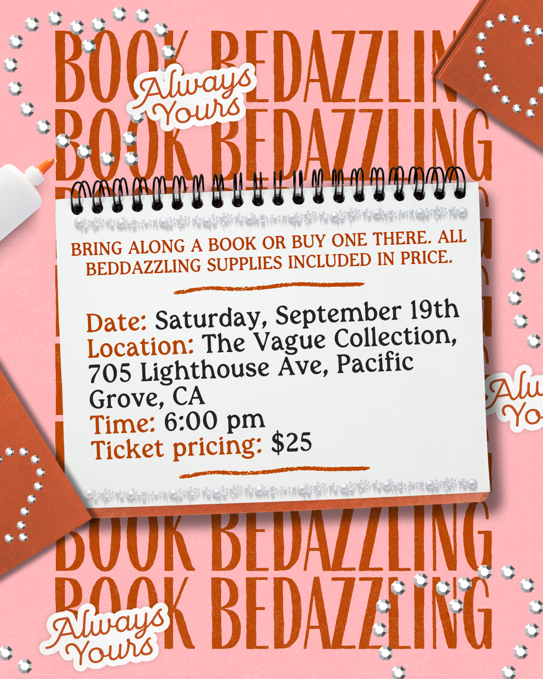 Always Yours Book Bedazzling Social