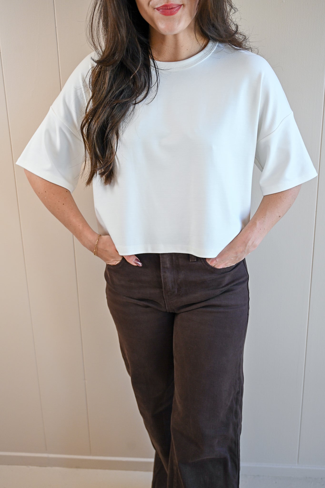 Shell Avenue Crop Tee - Ivory
