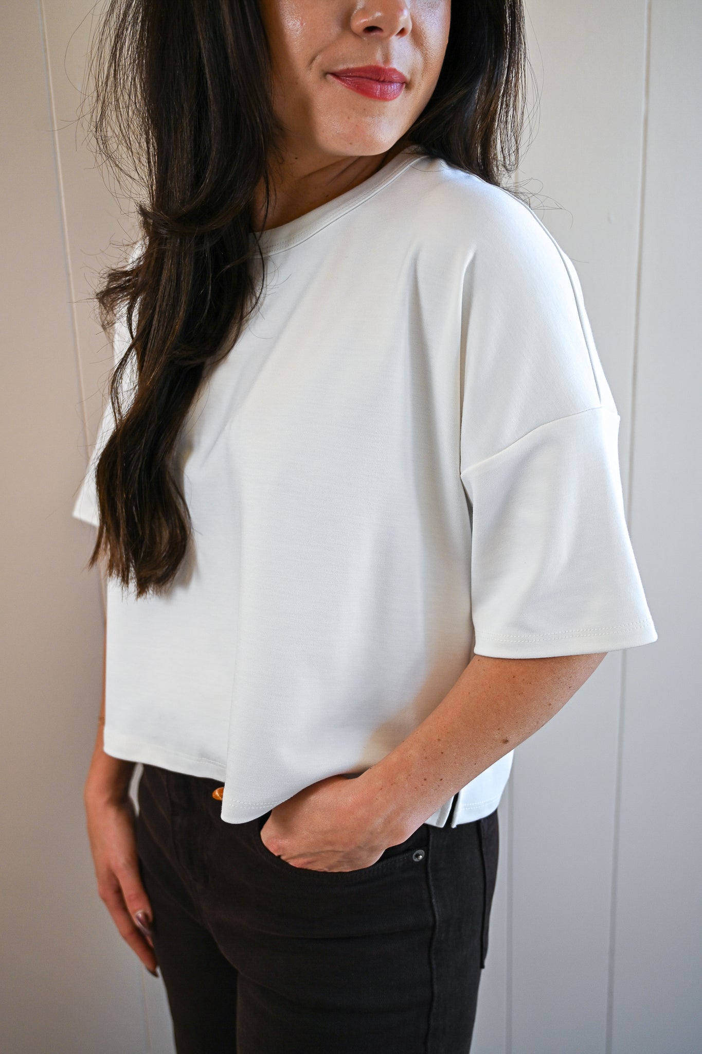 Shell Avenue Crop Tee - Ivory