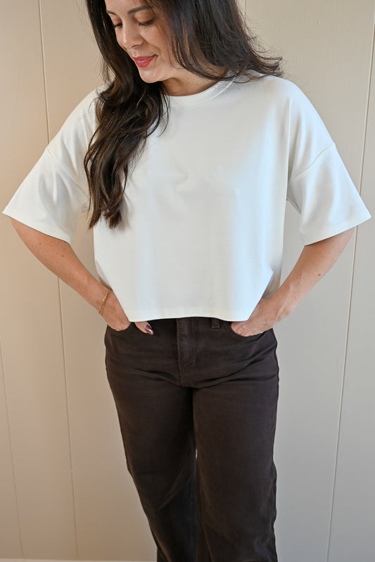 Shell Avenue Crop Tee - Ivory