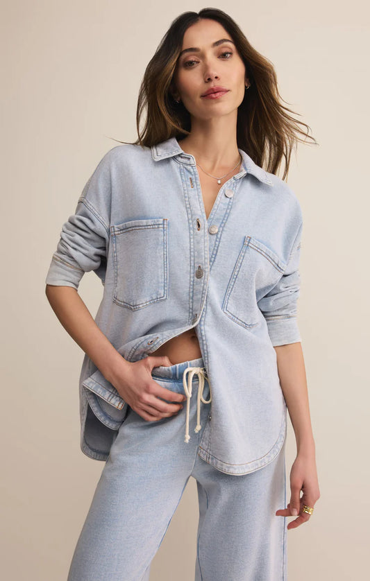 Beacon Knit Jacket - Washed Indigo