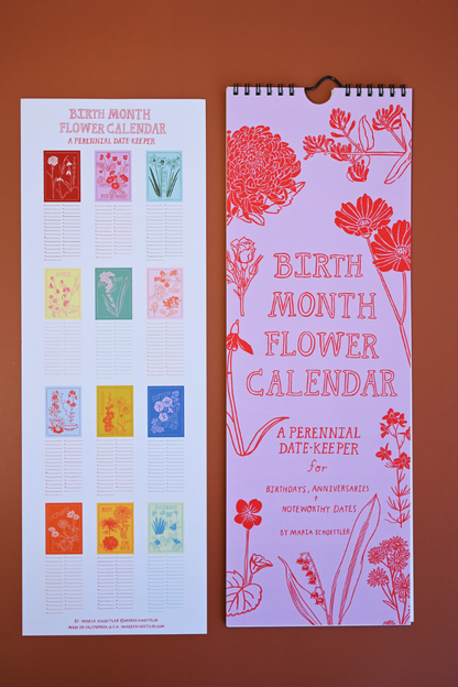 Birth Month Flower Perennial Calendar by Maria Schoettler