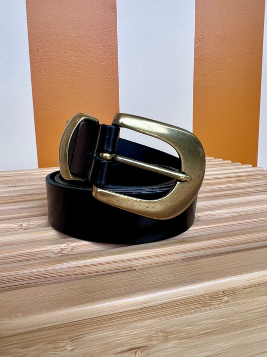Black Italian Leather Belt