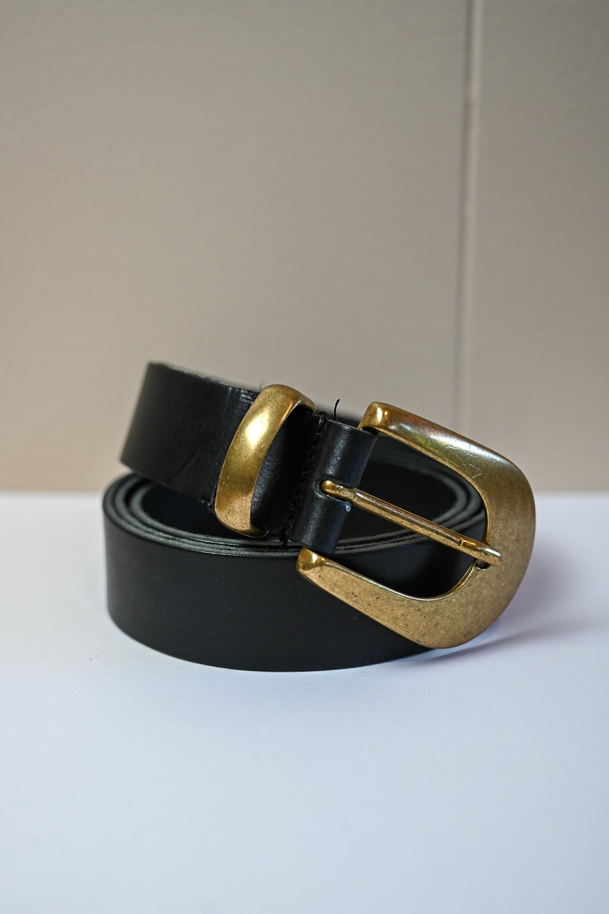 Black Italian Leather Belt
