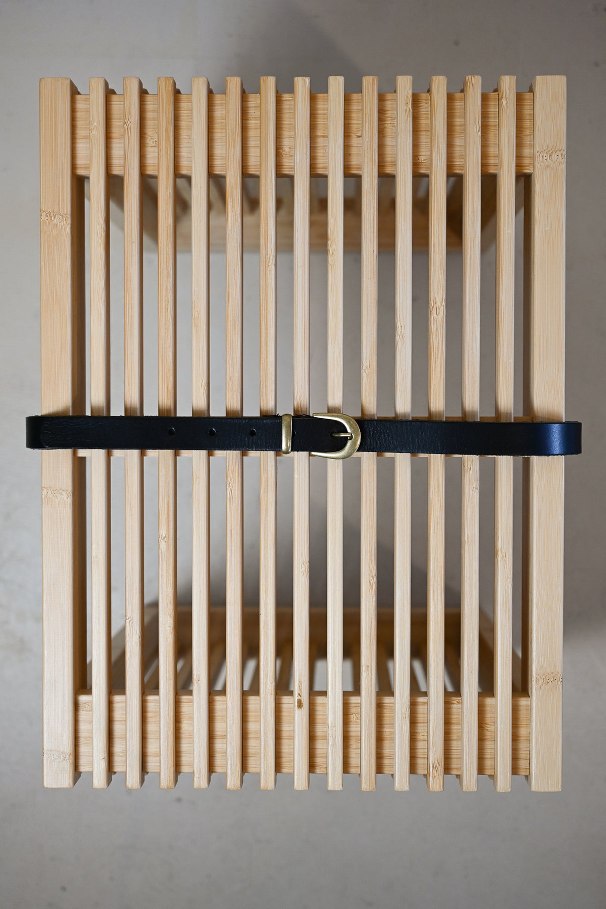 Black Italian Skinny Leather Belt