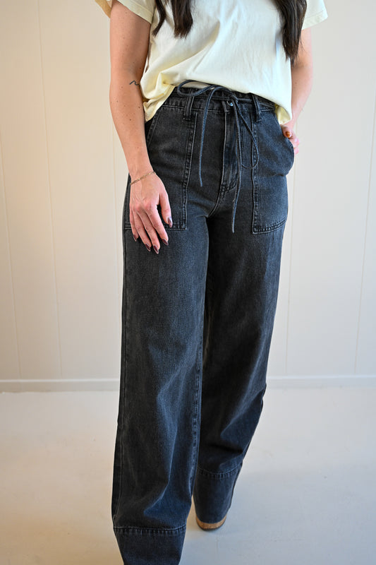 Coral Street Black Wash Denim Trouser