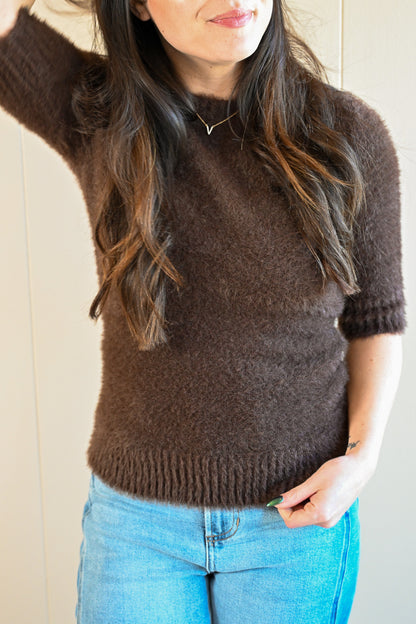 Cedar Street Fuzzy Sleeve Knit Top
