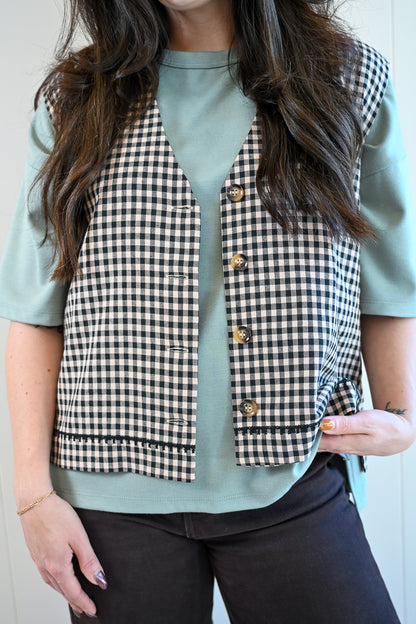 Egan Avenue Gingham Vest