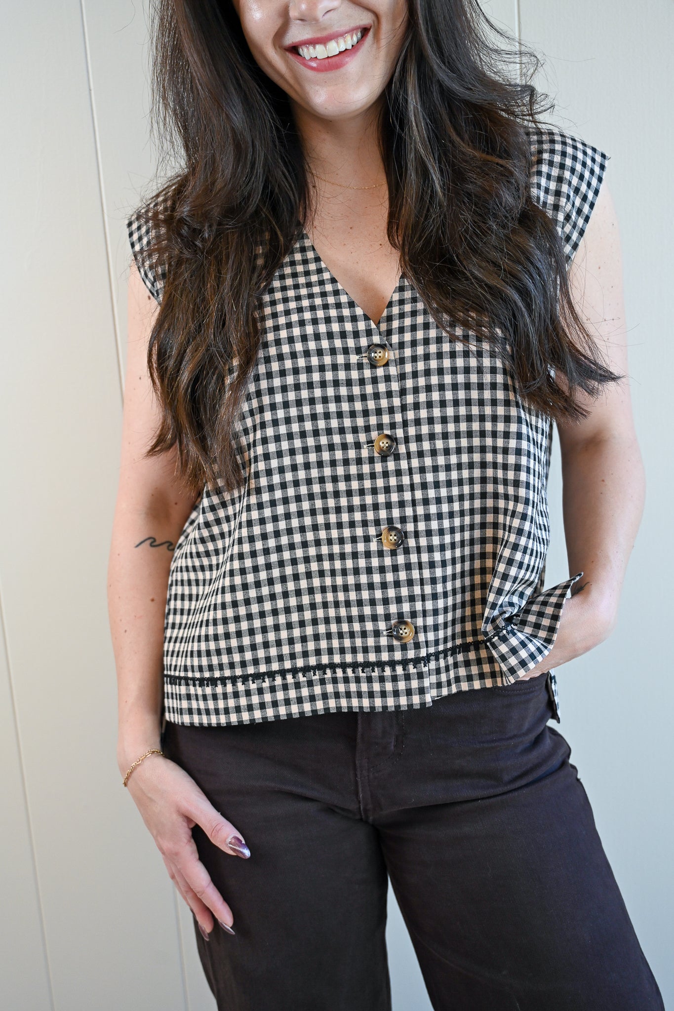 Egan Avenue Gingham Vest