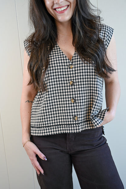 Egan Avenue Gingham Vest