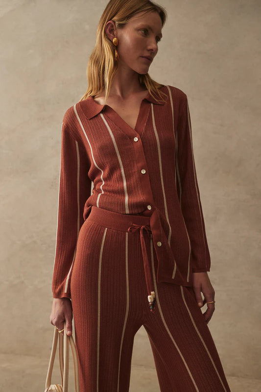 Chestnut Knit Button Down