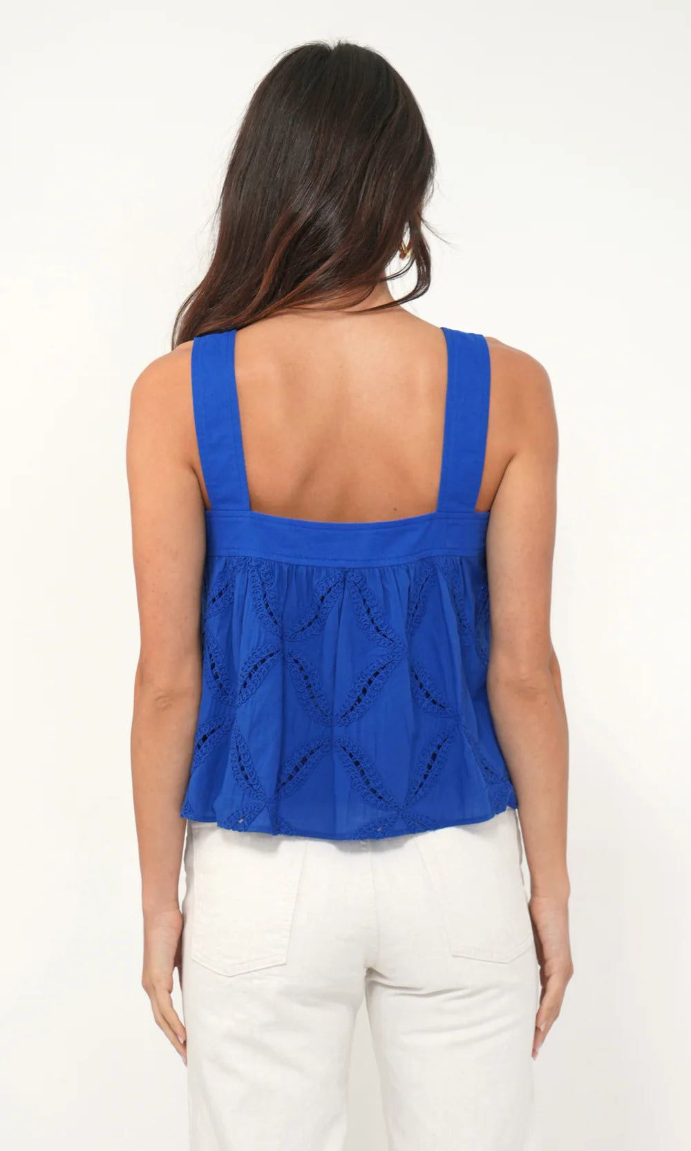 Crocker Avenue Embroidered Tie Front Top