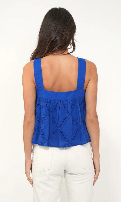 Crocker Avenue Embroidered Tie Front Top