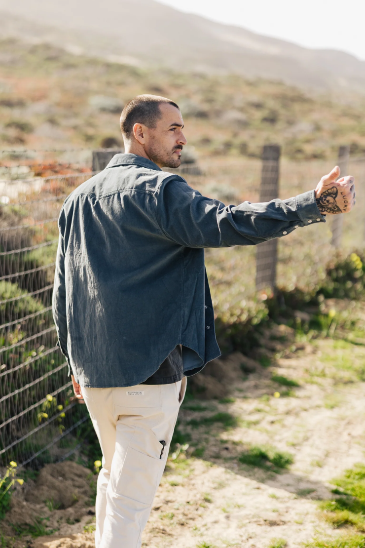 Cypress Corduroy Western Shirt Aegean Blue Men by VNTNA