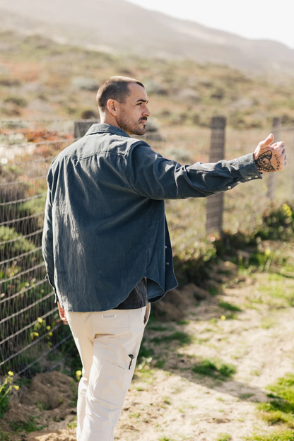 Cypress Corduroy Western Shirt Aegean Blue Men by VNTNA