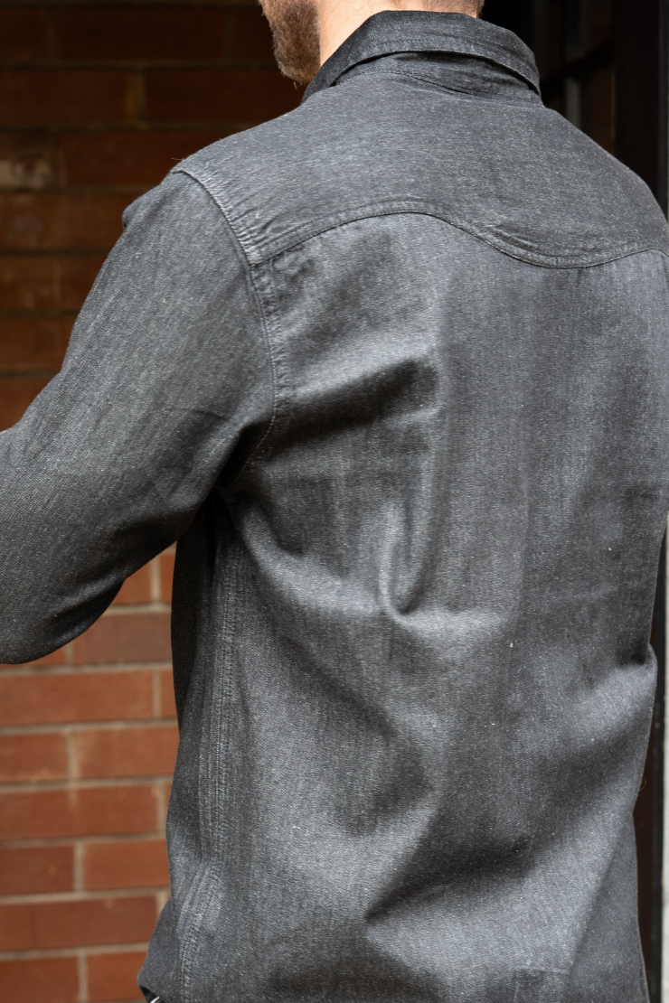 Cypress Denim Shirt Vintage Coal Men by VNTNA