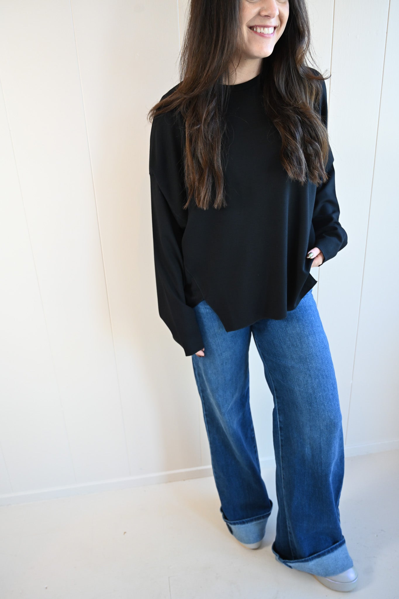 Shell Avenue Long Sleeve Top - Black