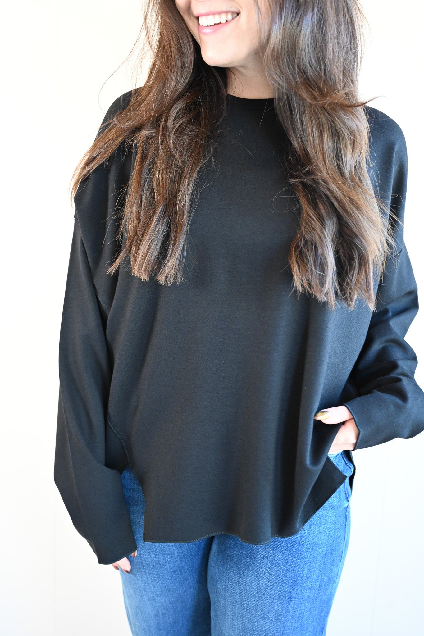 Shell Avenue Long Sleeve Top - Black